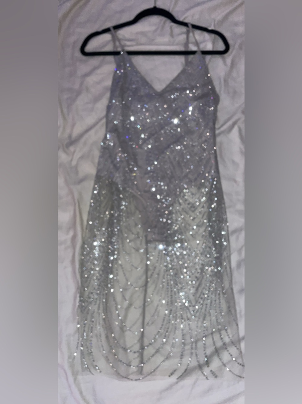 NOT FOR SALE Silver Bodysuit Dress ✨ - Picture 3 of 5